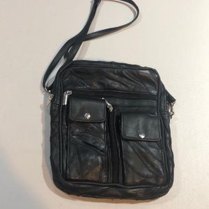 Black Leather Crossbody Bag